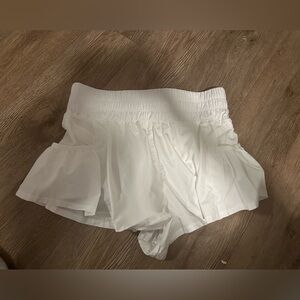 white Free People Get Your Flirt On Shorts